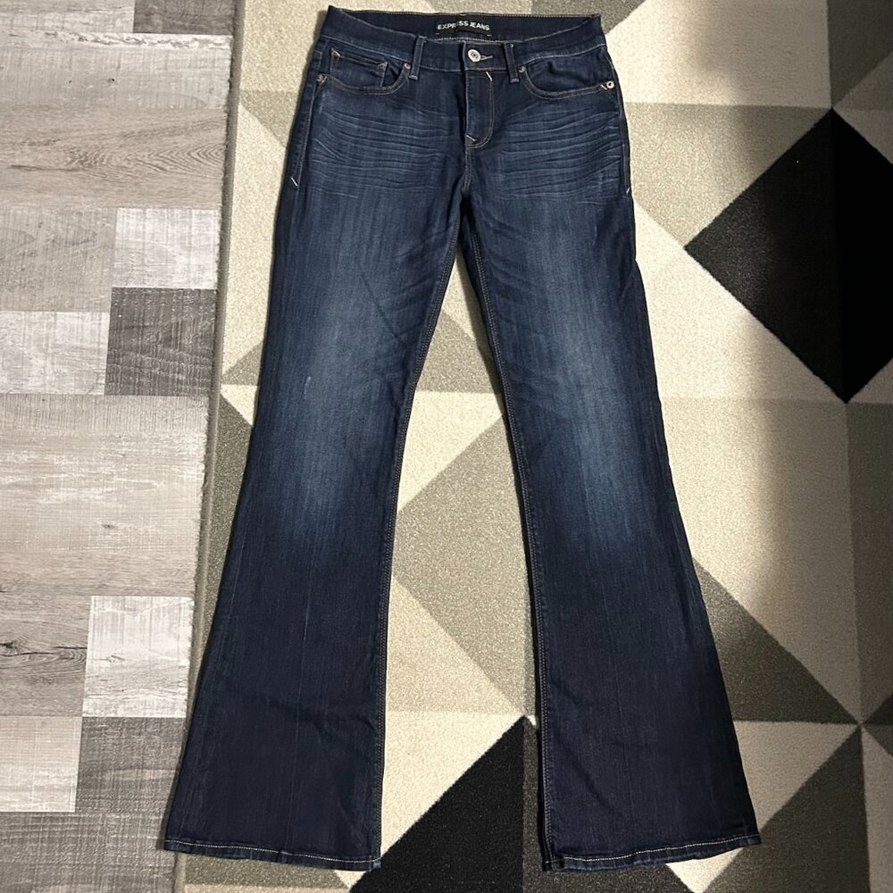 Express Dark Blue Flare Jeans